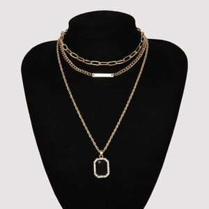 *TALULLA* Gold x Black Layered Fashion Necklace